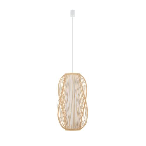 Lampa wisząca PUKET L z kloszem w kolorze naturalnego drewna 11162 Nowodvorski