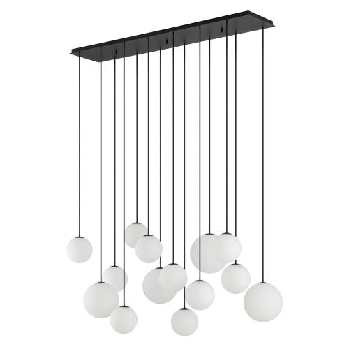 Lampa wisząca SNOWBALL XIV czarna białe klosze G9 12W LED do salonu 11408 Nowodvorski