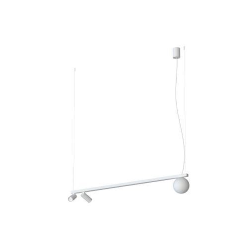 Lampa pozioma podwieszana na linkach FOURTY biała z ruchomymi reflektorkami 11445 Nowodvorski