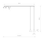 Listwa sufitowa z trzema praktycznymi reflektorkami i dwoma zwisami seria FOURT 11451 Nowodvorski