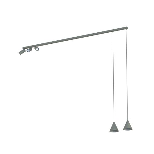 Lampa przysufitowa szara FOURTY eleganckie zwisy i regulowane reflektorki 11472 Nowodvorski