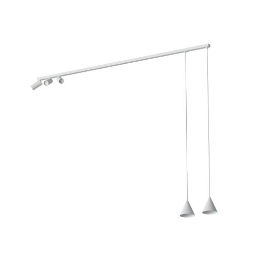 Lampa przysufitowa biała FOURTY do kuchni z dwoma zwisami i reflektorkami 11446 Nowodvorski