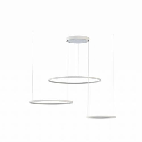 Lampa wisząca CIROCO biała trzy podwieszane pierścienie LED 3000K do salonu 11602 Nowodvorski