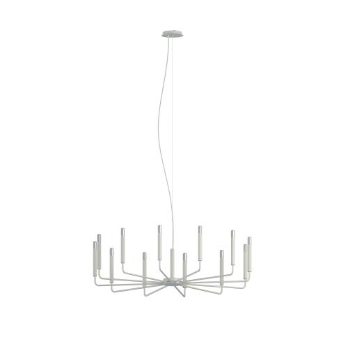 Biała lampa wisząca duży żyrandol ORTO do eleganckiego salonu 12xE14 11465 Nowodvorski
