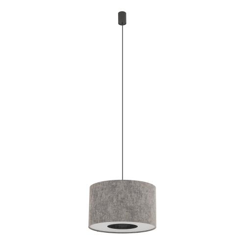 Lampa wisząca Lago S 11673 Nowodvorski szara z dekoracyjnym uchwytem ACROBAT, klosz z tkaniny, gwint E27