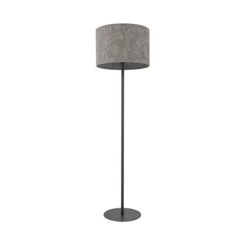 Lampa podłogowa LAGO 11676 Nowodvorski szary abażur tkaniny, smukła stalowa podstawa, styl skandynawski, gwint E27
