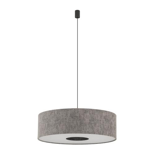 Lampa wisząca LAGO L 11675 Nowodvorski szary abażur 65 cm elegancka tkanina z regulacją wysokości do 130 cm