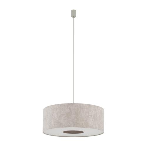 Lampa wisząca CEDRO M 11665 Nowodvorski elegancka oprawa świetlna z beżowym abażurem 50cm do salonu