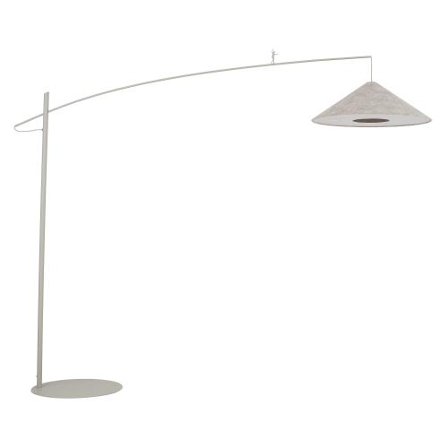 Lampa podłogowa POISE A 11686 Nowodvorski beżowy klosz z tkaniny – nowoczesna z regulowanym ramieniem w stylu loftowym