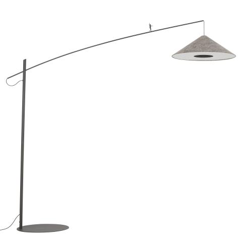 Lampa podłogowa POISE A 11767 Nowodvorski szara nowoczesna lampa stojąca z tkaniny i stali, 230 cm, E27
