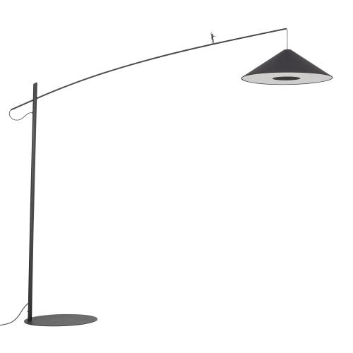 Lampa podłogowa POISE A 11768 Nowodvorski czarna – lampa stojąca z regulowanym ramieniem i stożkowym kloszem E27 do salonu i sypialni