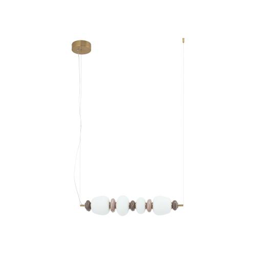 Lampa wisząca CERAMIC LED 11700 Nowodvorski szary klosz z ceramiki i drewna, 22W, 1750lm, barwa 3000K