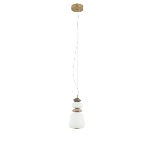 Lampa wisząca CERAMIC LED 11702 Nowodvorski nowoczesny design z szarym kloszem i złotymi akcentami 12W, 3000K