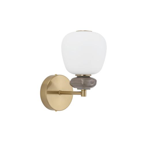 Kinkiet CERAMIC 11703 Nowodvorski elegancka lampa ścienna LED, 8W, 3000K, 650lm, brązowa z szklanym kloszem
