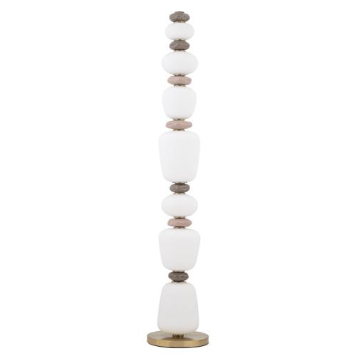 Lampa podłogowa CERAMIC LED 11704 Nowodvorski elegancka lampa stojąca w kolorze szarym z ceramiki i szkła 34W, 2700lm, 3000K, 130,5cm do sypialni