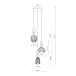 Lampa wisząca CORALS szklano-ceramiczne klosze gwint 3xE27 do salonu 11975 Nowodvorski