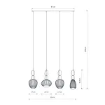 Lampa wisząca CORALS zwisy na listwie dekoracyjne klosze 4xE27 do salonu 11976 Nowodvorski
