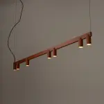 Lampa wisząca FOURTY  LINE LED 8W + 7xGU10 terakota 12423 Nowodvorski