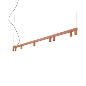 Lampa wisząca FOURTY  LINE LED 8W + 8xGU10 terakota 12424 Nowodvorski