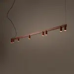 Lampa wisząca FOURTY  LINE LED 8W + 8xGU10 terakota 12424 Nowodvorski